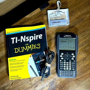 BUNDLE Texas Instruments TI-nspire CAS Graphing Calculator, Cable, Battery, Book